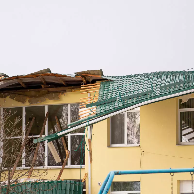 Sturmschaden an einem Dach in Salzburg